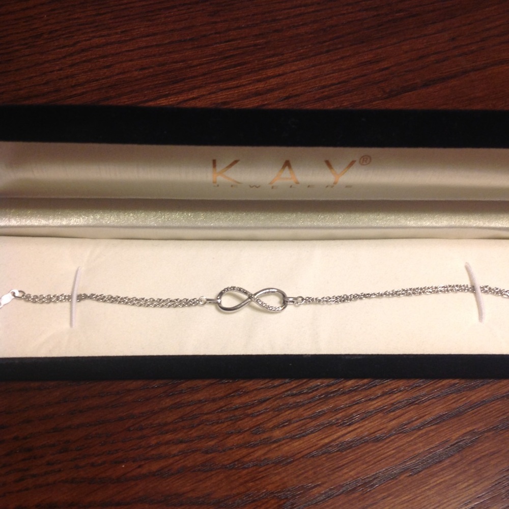 Diamond Infinity Bracelet Sterling Silver BNIB